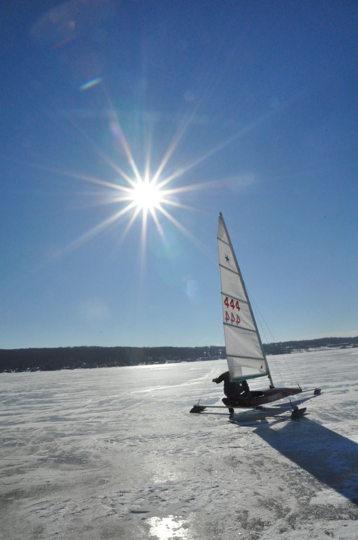 Ice boating on Lake Como